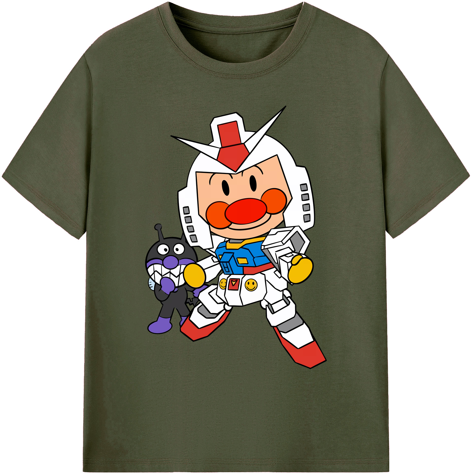 （画像用） アンパンマン Anpanman 綿100％ メンズ半袖Tシャツ｜肌触りやわらか＆通気性